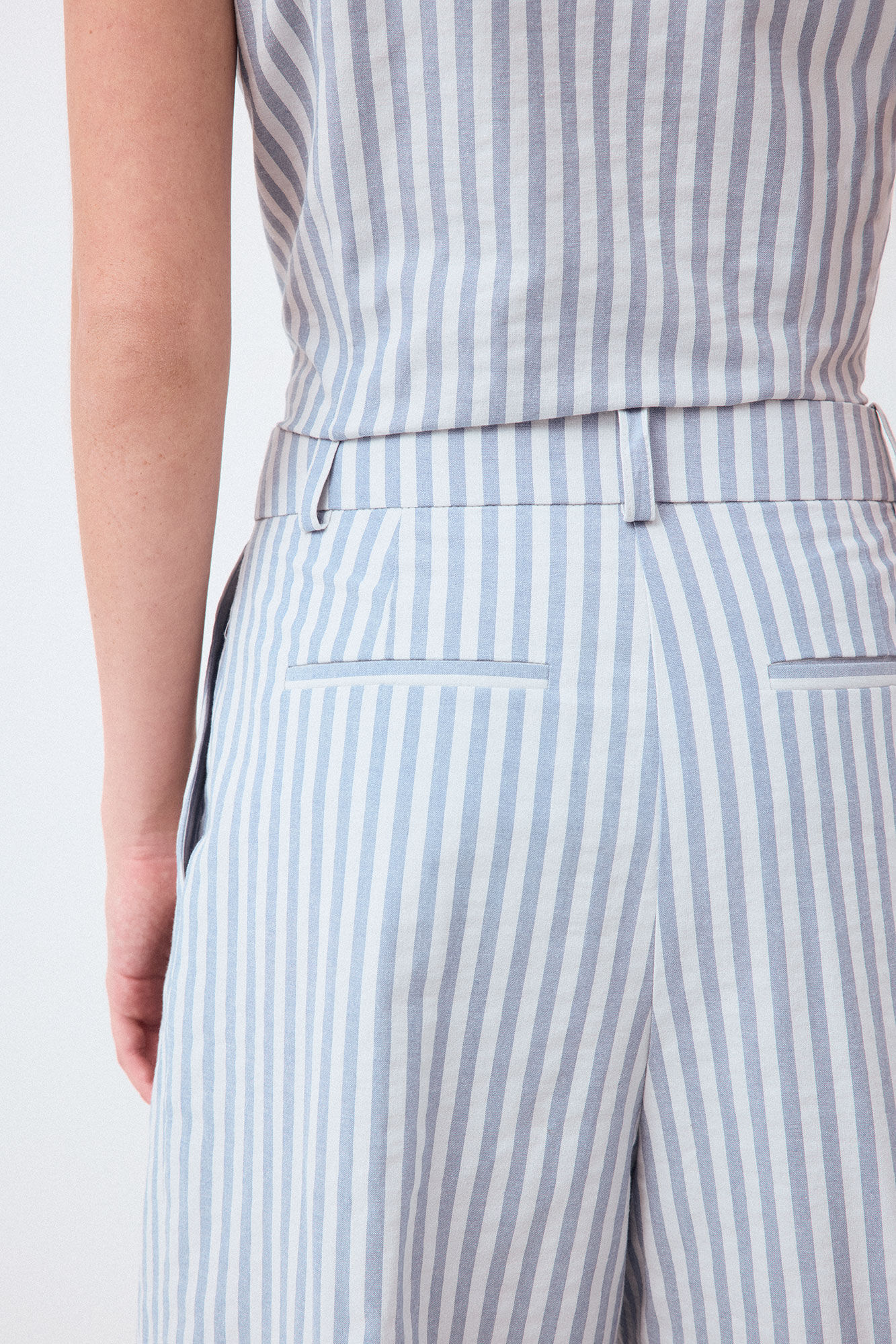 TFP by Tamara Falc&oacute; Striped straight trousers Blue