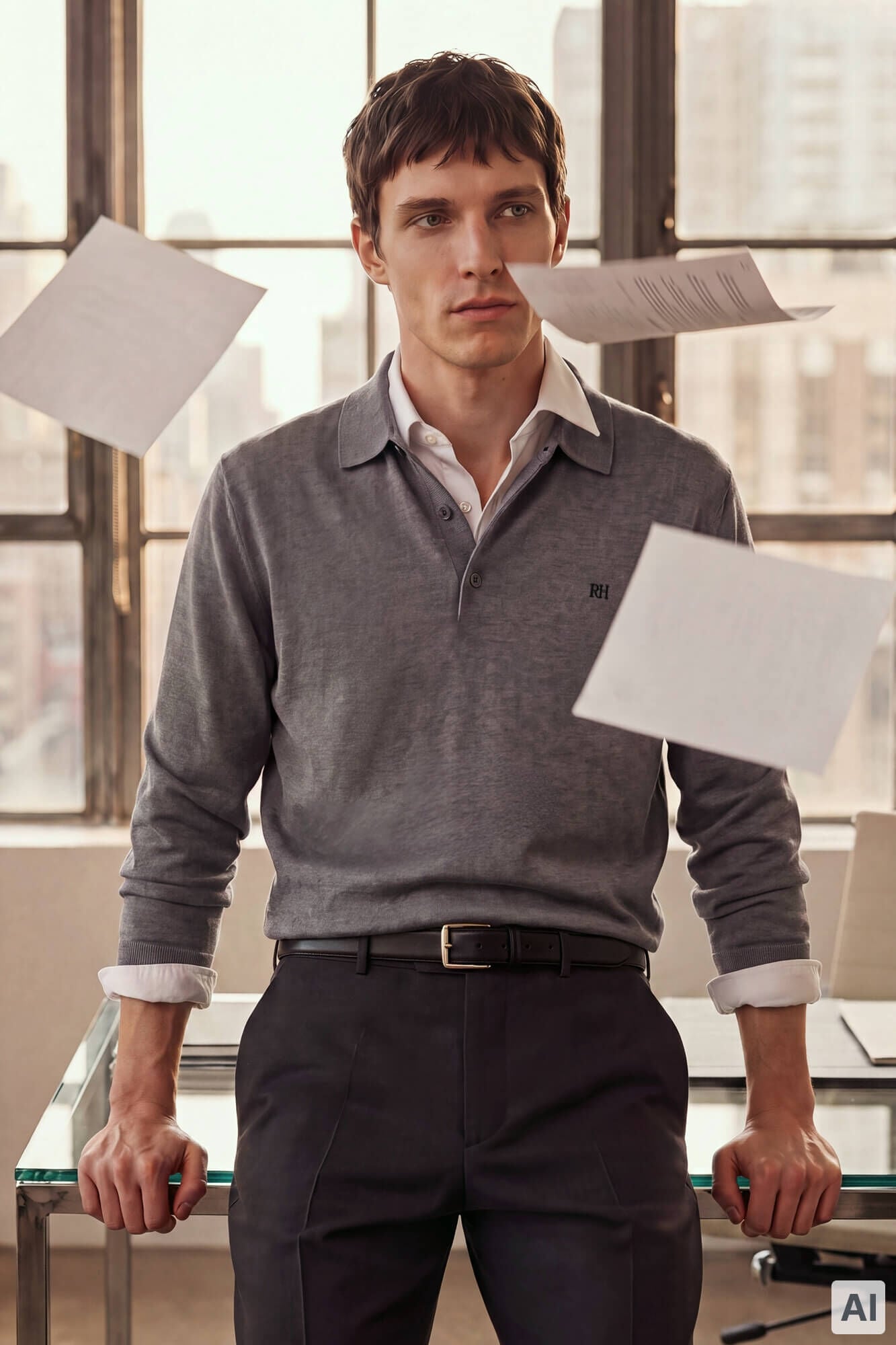 Pedro del Hierro Camisola de malha premium em algod&atilde;o, seda e caxemira