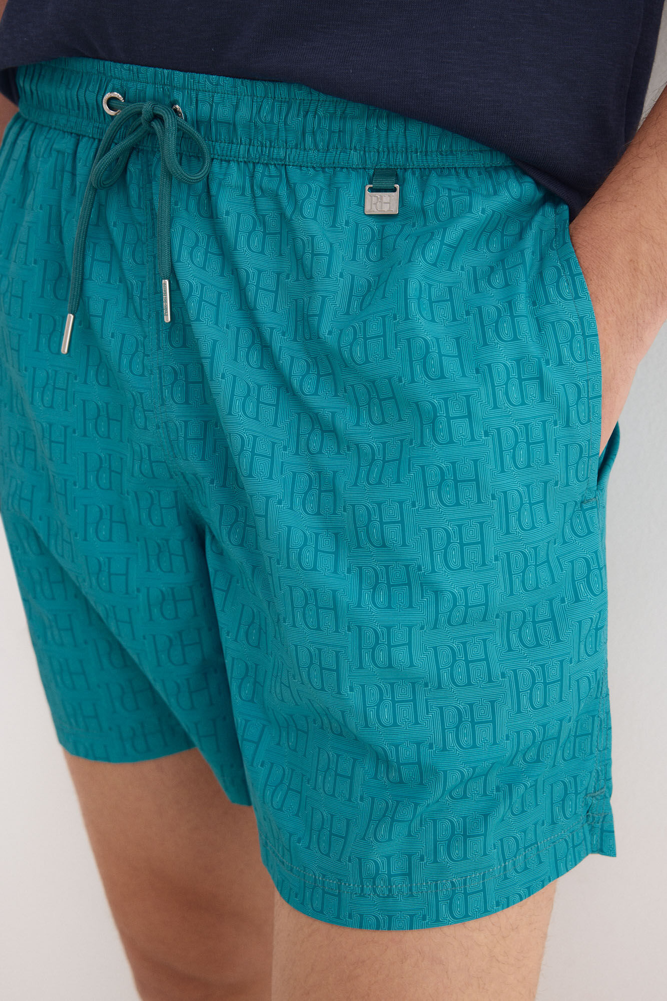 Pedro del Hierro Printed medium logo swimwear Green