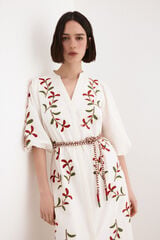 TFP by Tamara Falc&oacute; Embroidered shirt dress Ecru