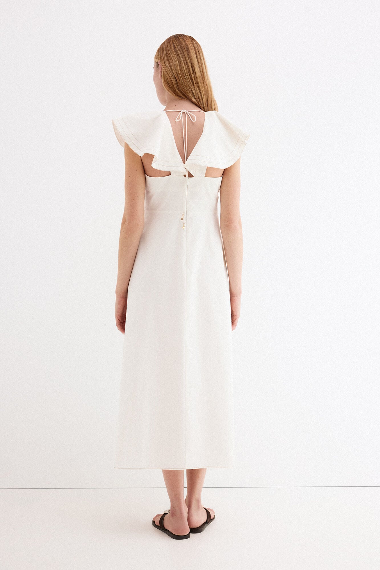 Pedro del Hierro Ruffle midi dress White