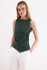 Pedro del Hierro T-shirt de renda com baixo assim&eacute;trico Verde