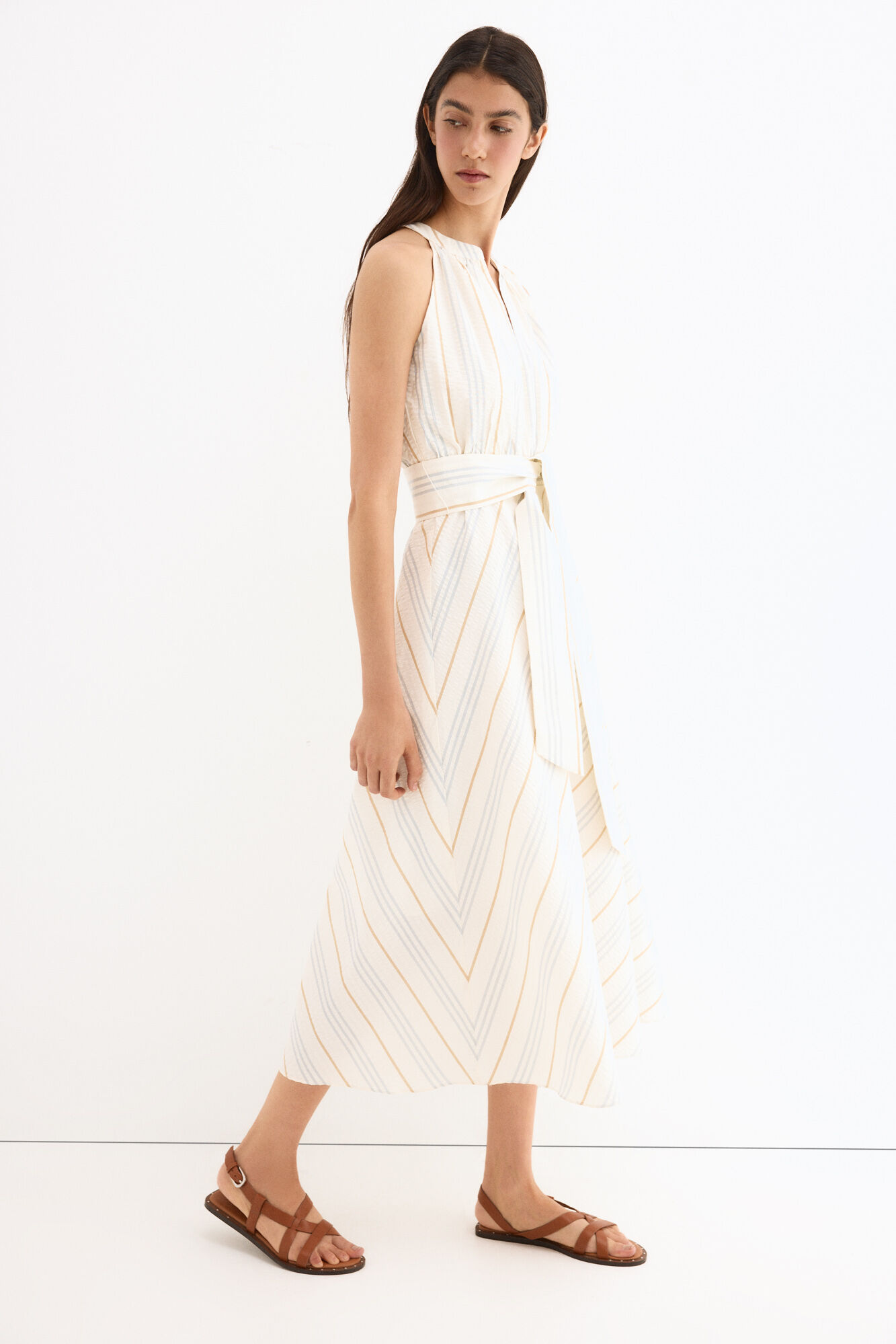Pedro del Hierro Halterneck sleeveless dress Beige
