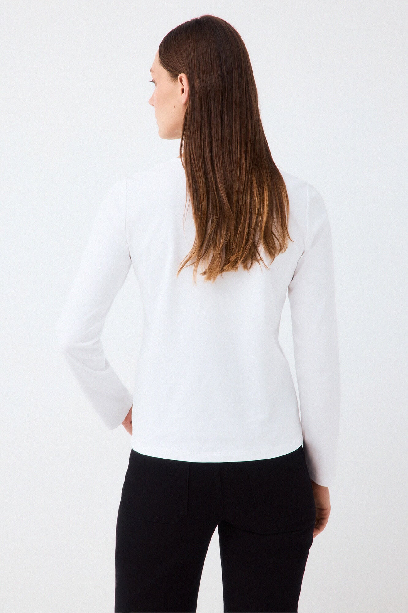 Pedro del Hierro Asymmetric crossover neckline T-shirt White