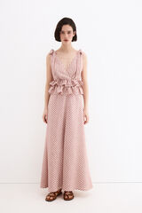 Pedro del Hierro Linen long dress with bow details Pink
