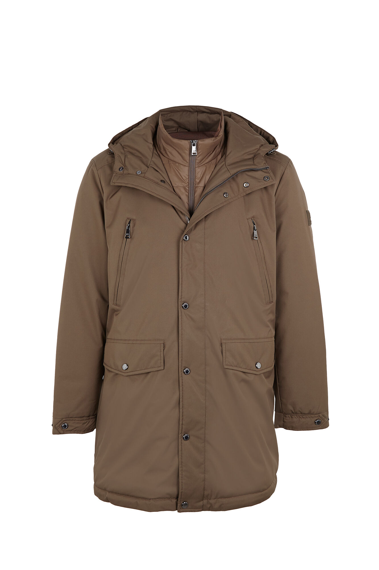 Pedro del Hierro Long four-pocket parka Brown