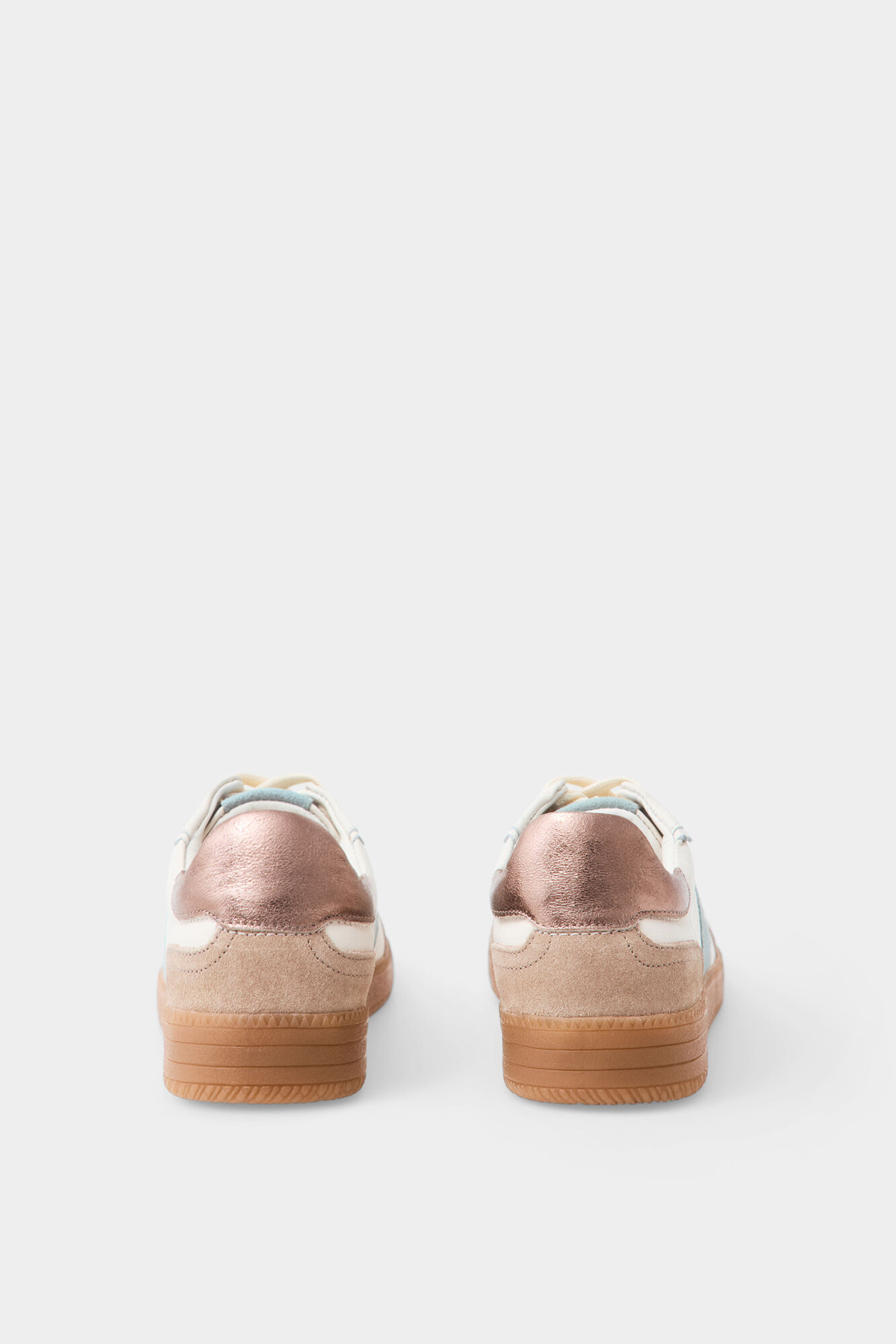Pedro del Hierro Combined leather sneaker Beige