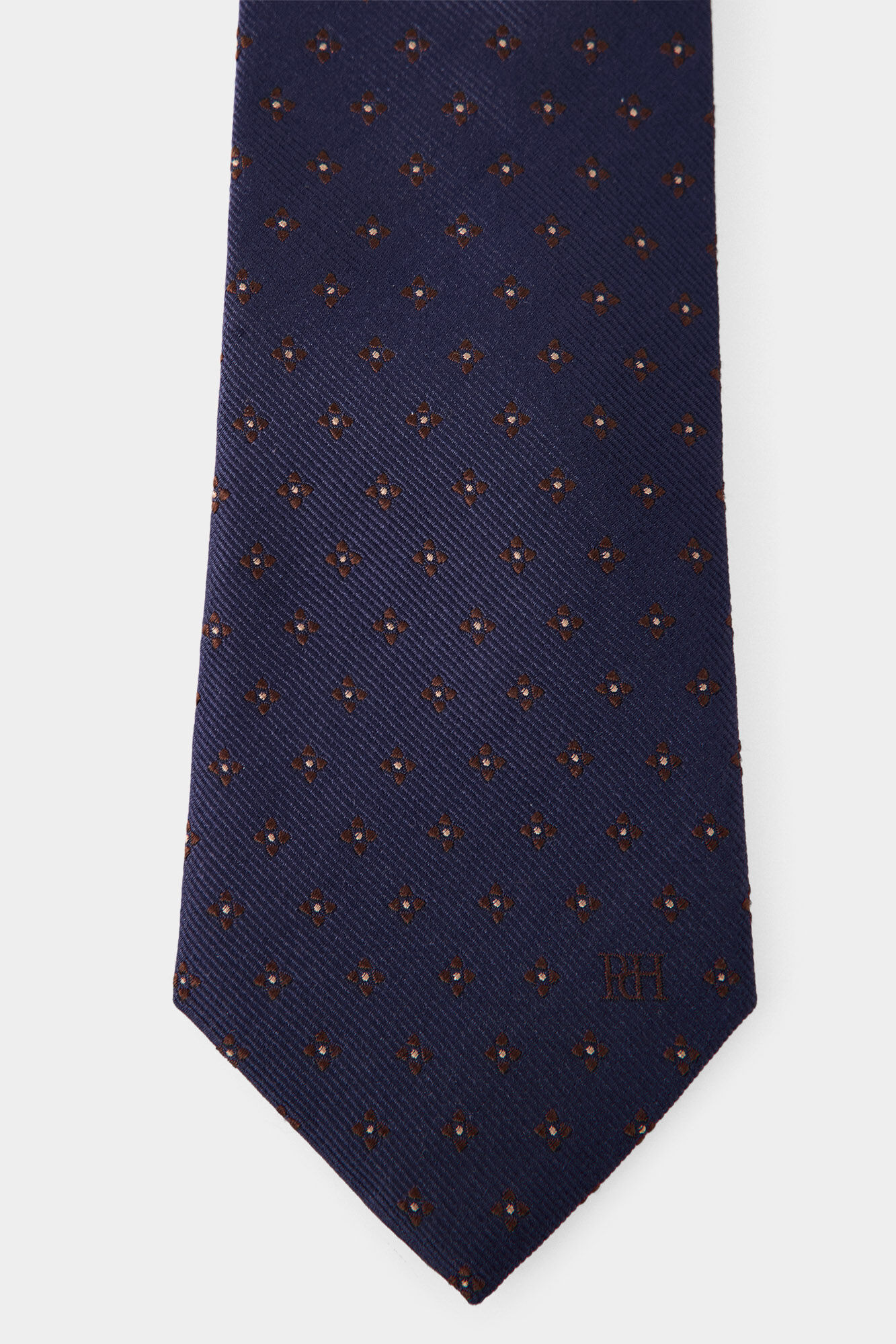 Pedro del Hierro Extra-fine silk tie Blue
