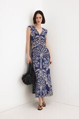 TFP by Tamara Falc&oacute; Long printed dress Blue
