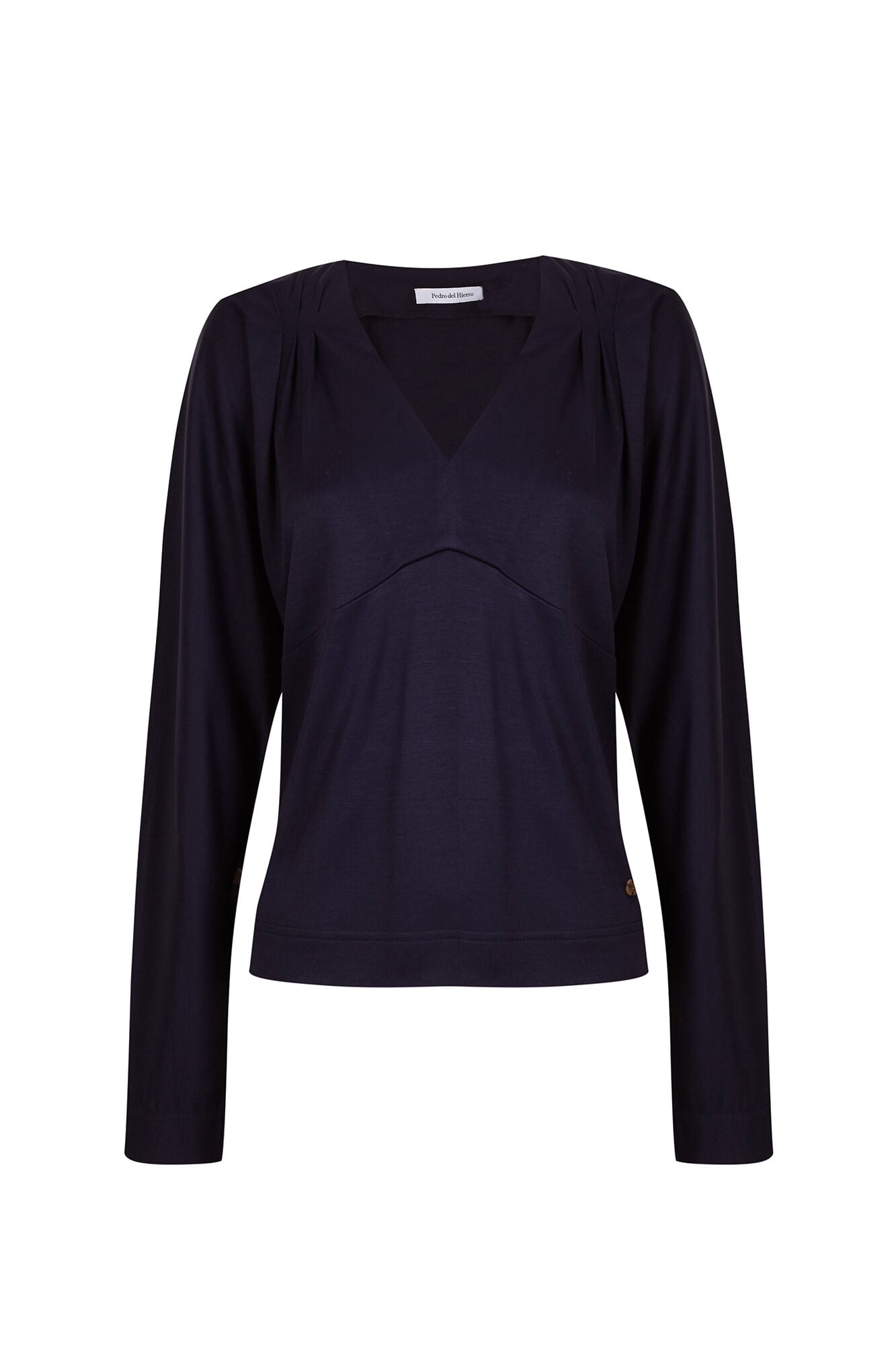 Pedro del Hierro V-neck long sleeve T-shirt Blue