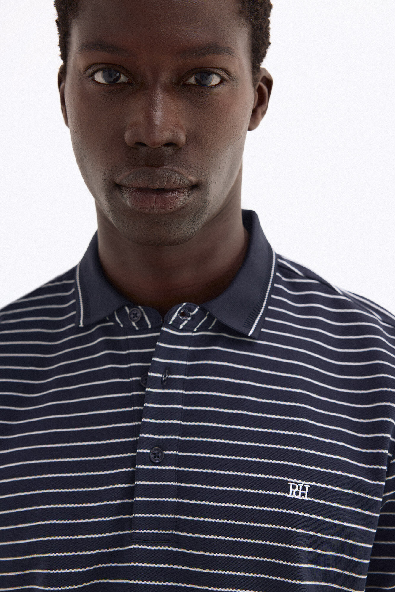 Pedro del Hierro Striped polo shirt Blue
