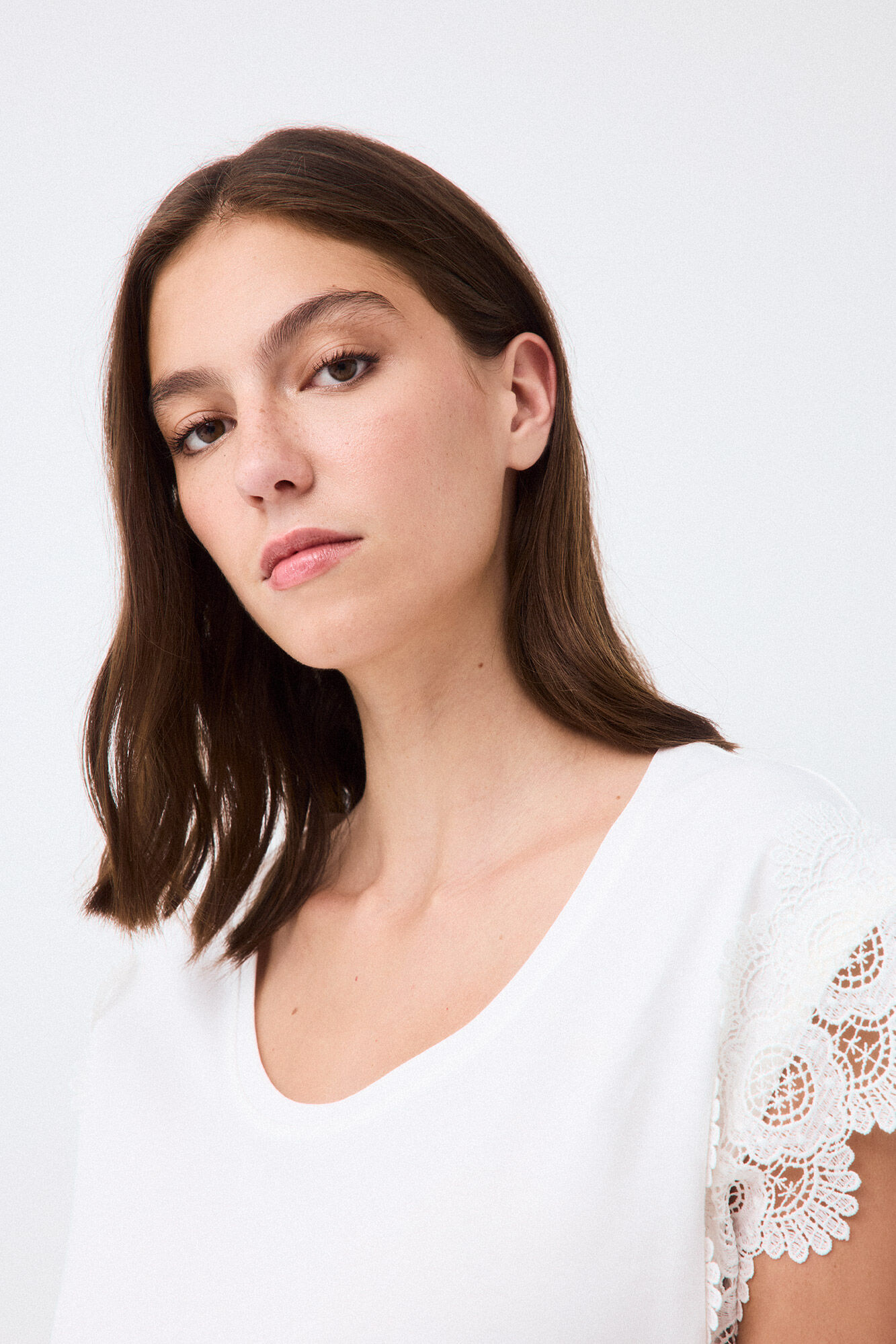 Pedro del Hierro Crochet sleeves T-shirt White