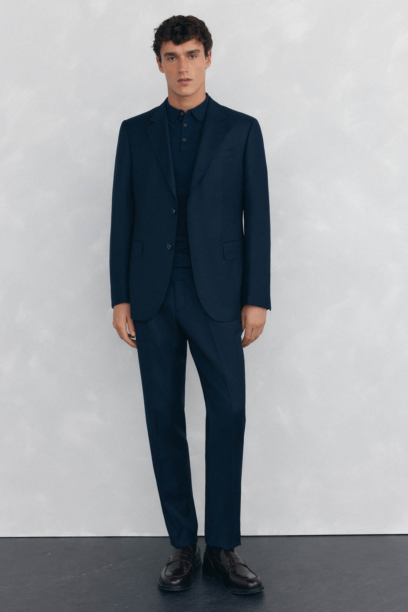 Pedro del Hierro Slim fit bi-stretch bird's eye trousers