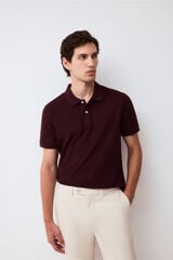 Pedro del Hierro Piqu&eacute; slim fit polo shirt Burgundy