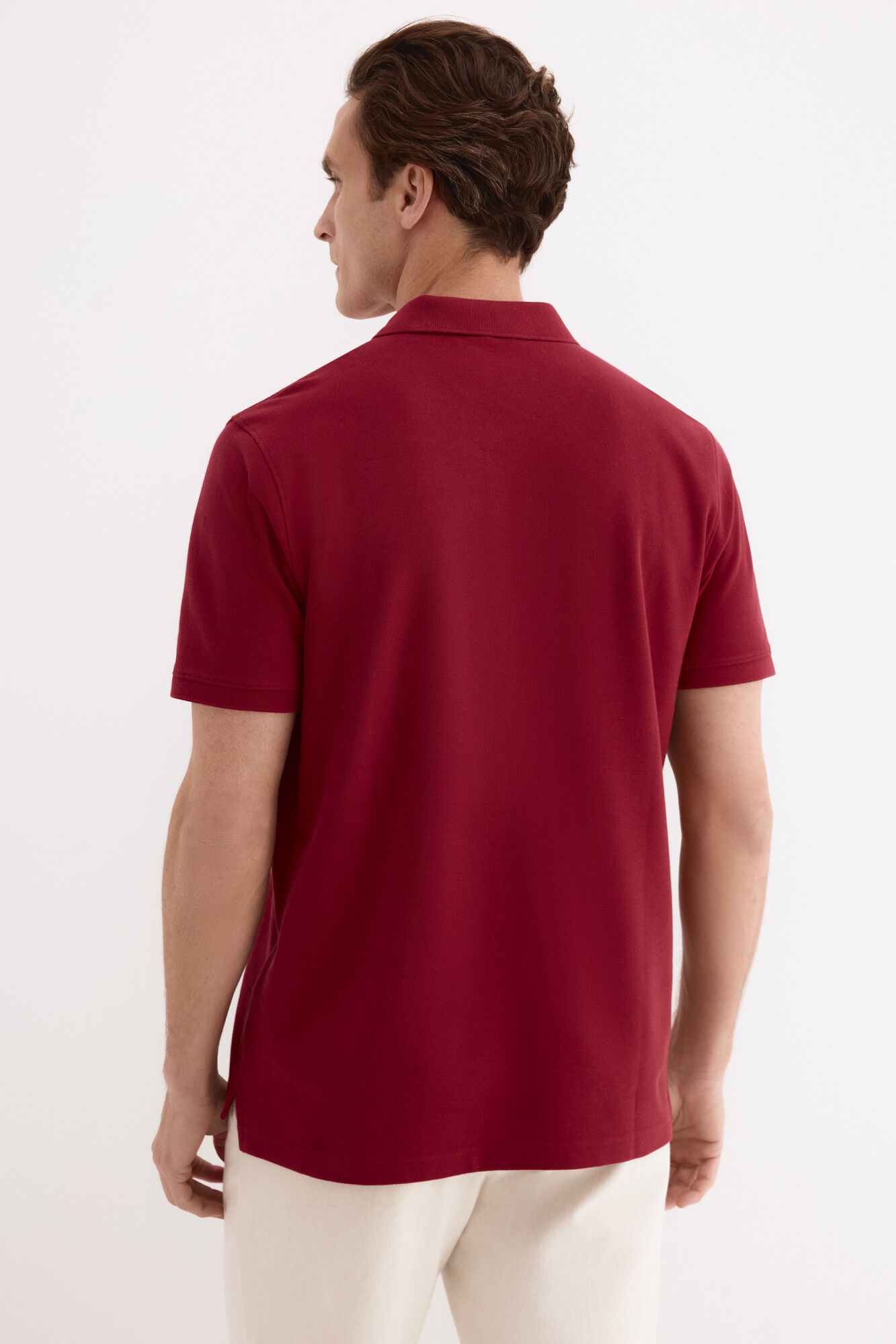Pedro del Hierro Piqu&eacute; basic polo shirt Red