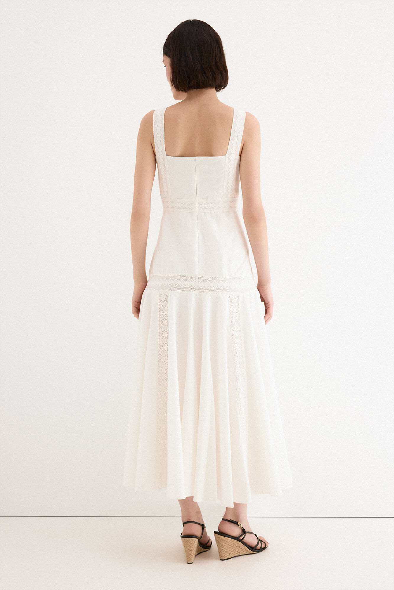 TFP by Tamara Falc&oacute; Embroidered straps dress Ecru