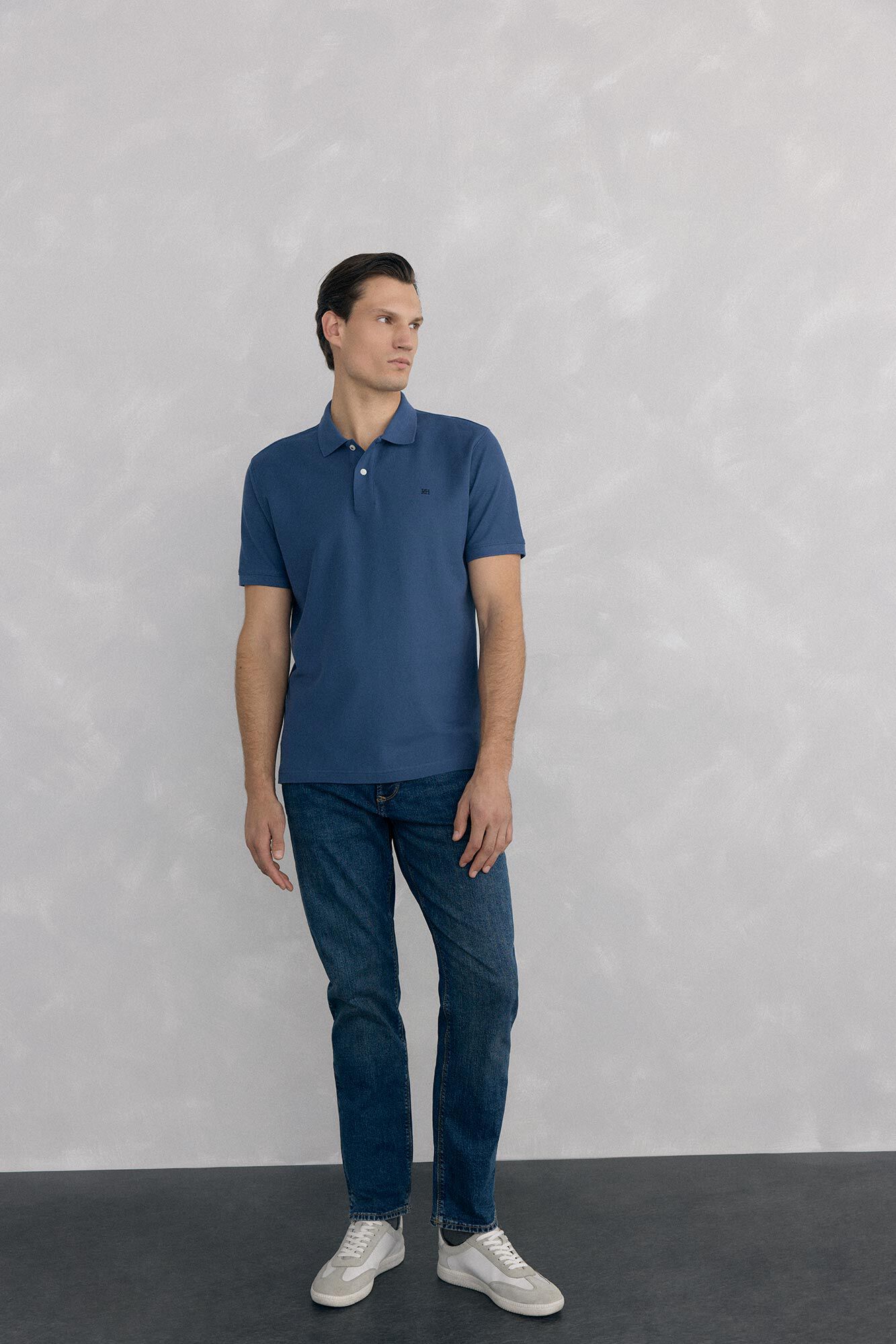 Pedro del Hierro Polo b&aacute;sico em piqu&eacute; Azul