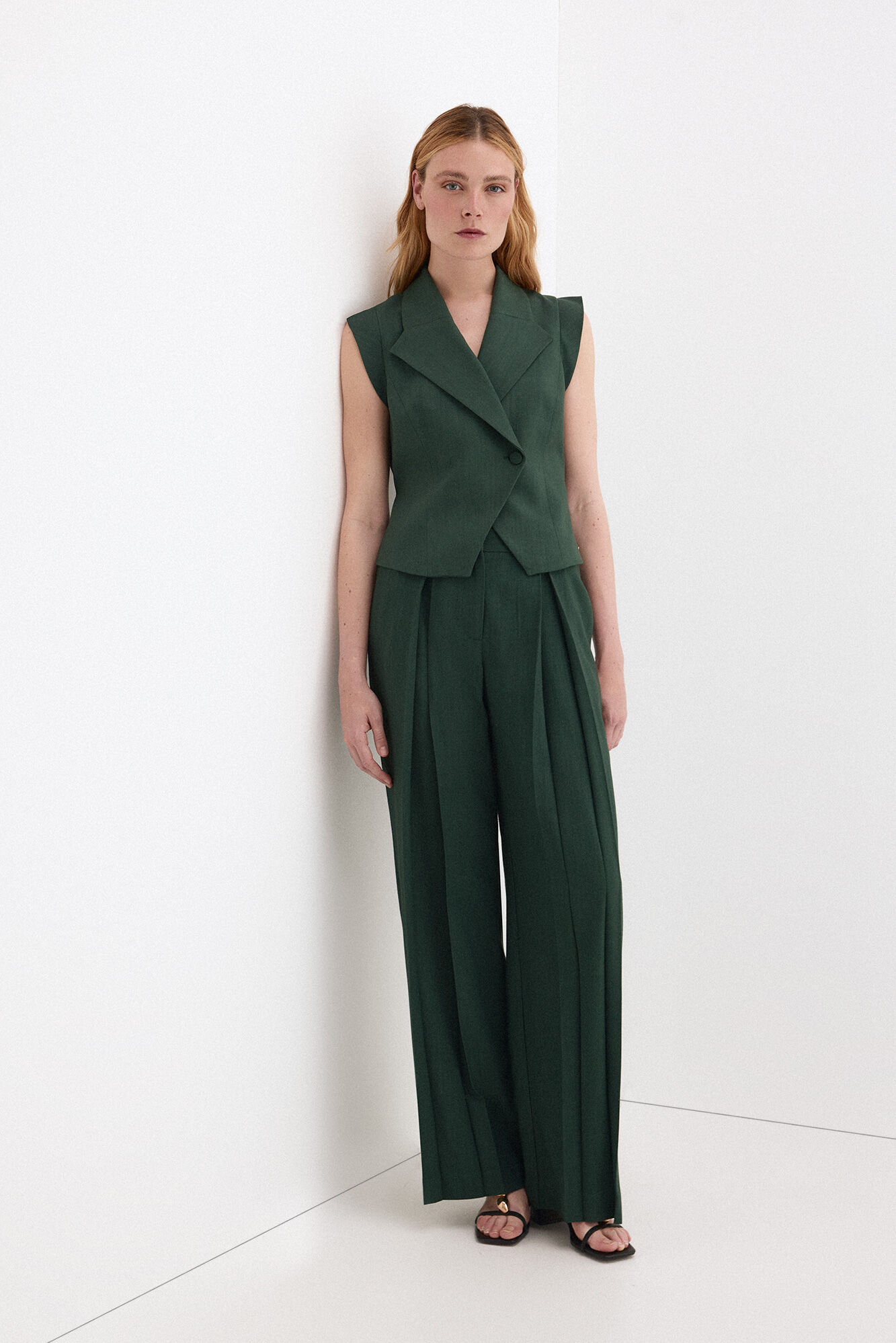 Pedro del Hierro Double-breasted gilet Green