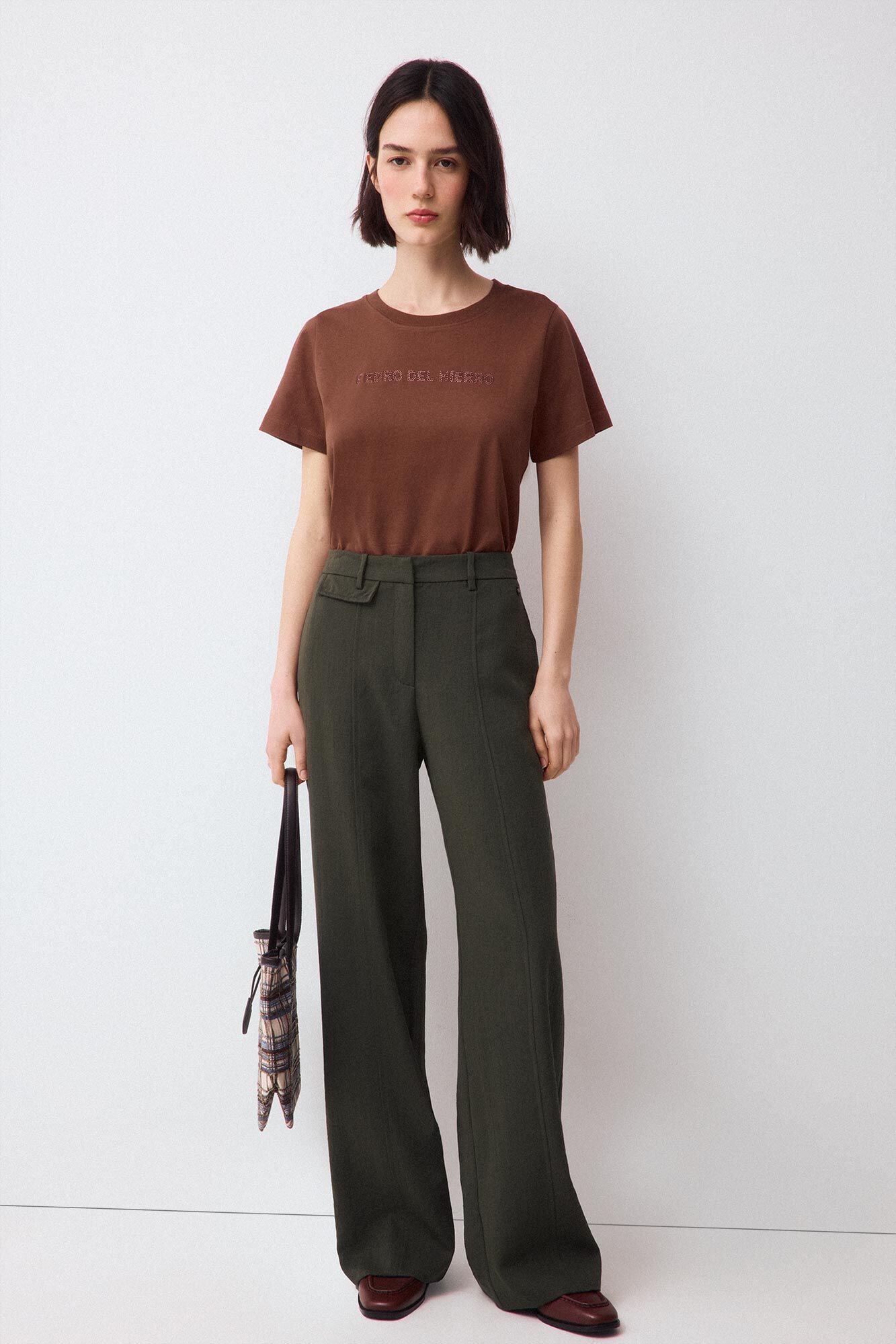 Pedro del Hierro Camiseta logo print con studs