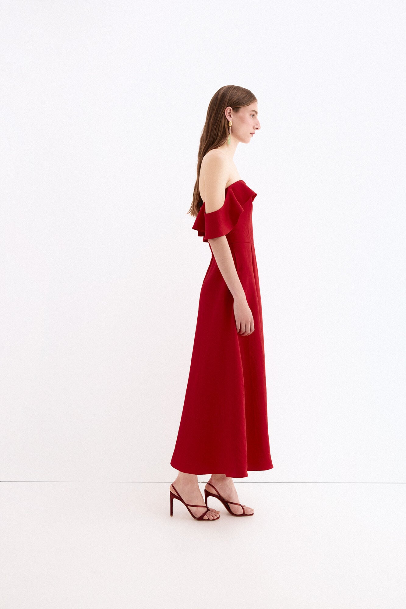 Pedro del Hierro Structured fabric midi dress Red