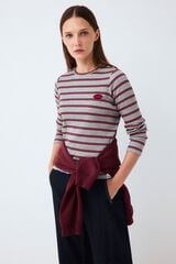 Pedro del Hierro Striped long sleeve T-shirt Grey