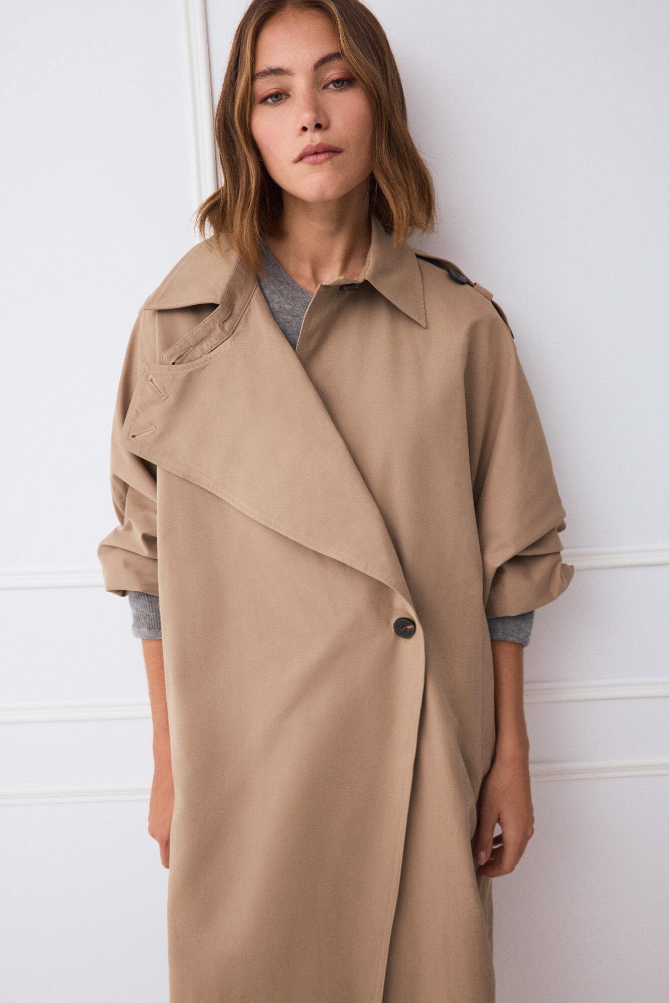 TFP by Tamara Falc&oacute; Loose long trench coat Brown