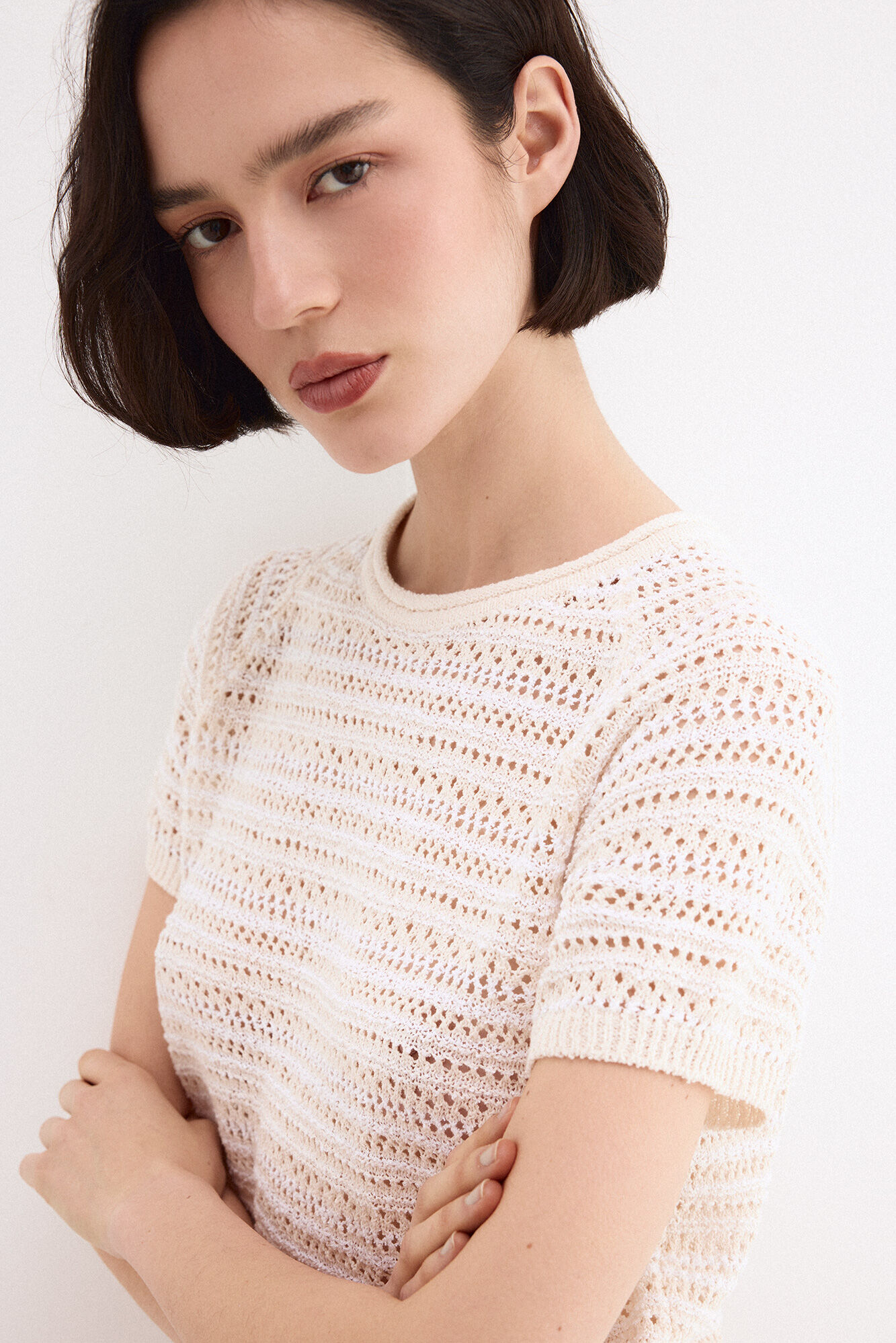 Pedro del Hierro Camiseta manga corta tejido calado