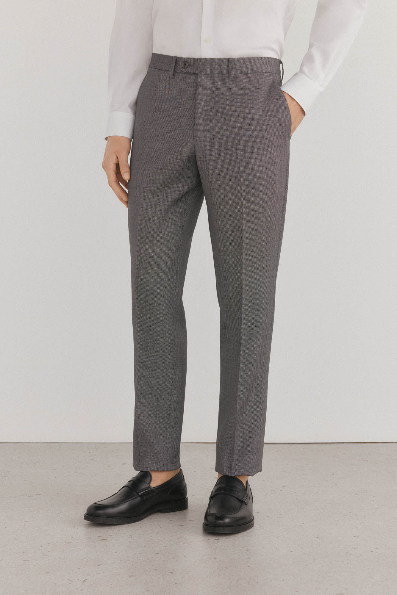 Pedro del Hierro Slim fit bi-stretch bird's eye trousers