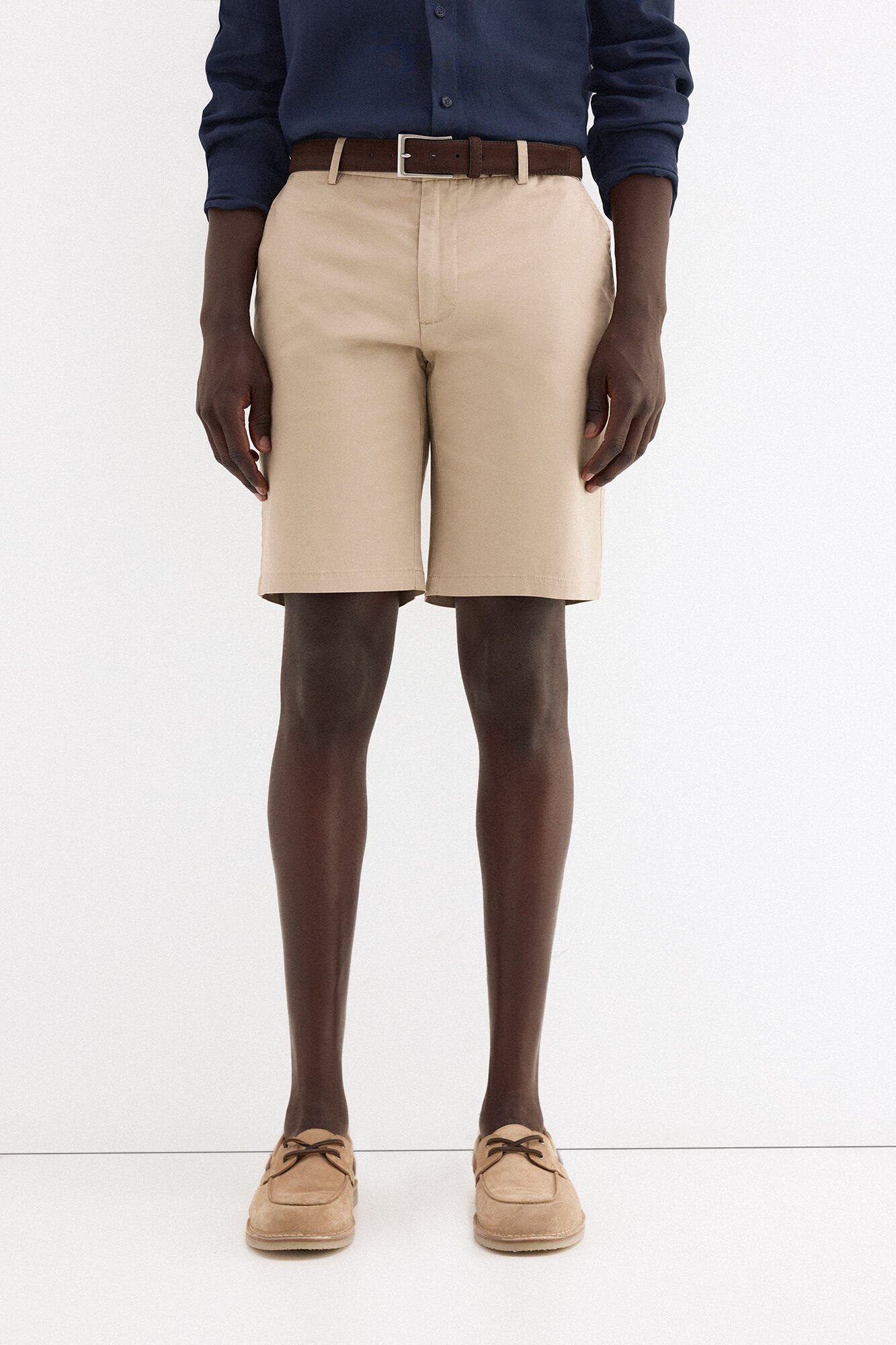 Pedro del Hierro Regular chino Bermuda shorts Beige