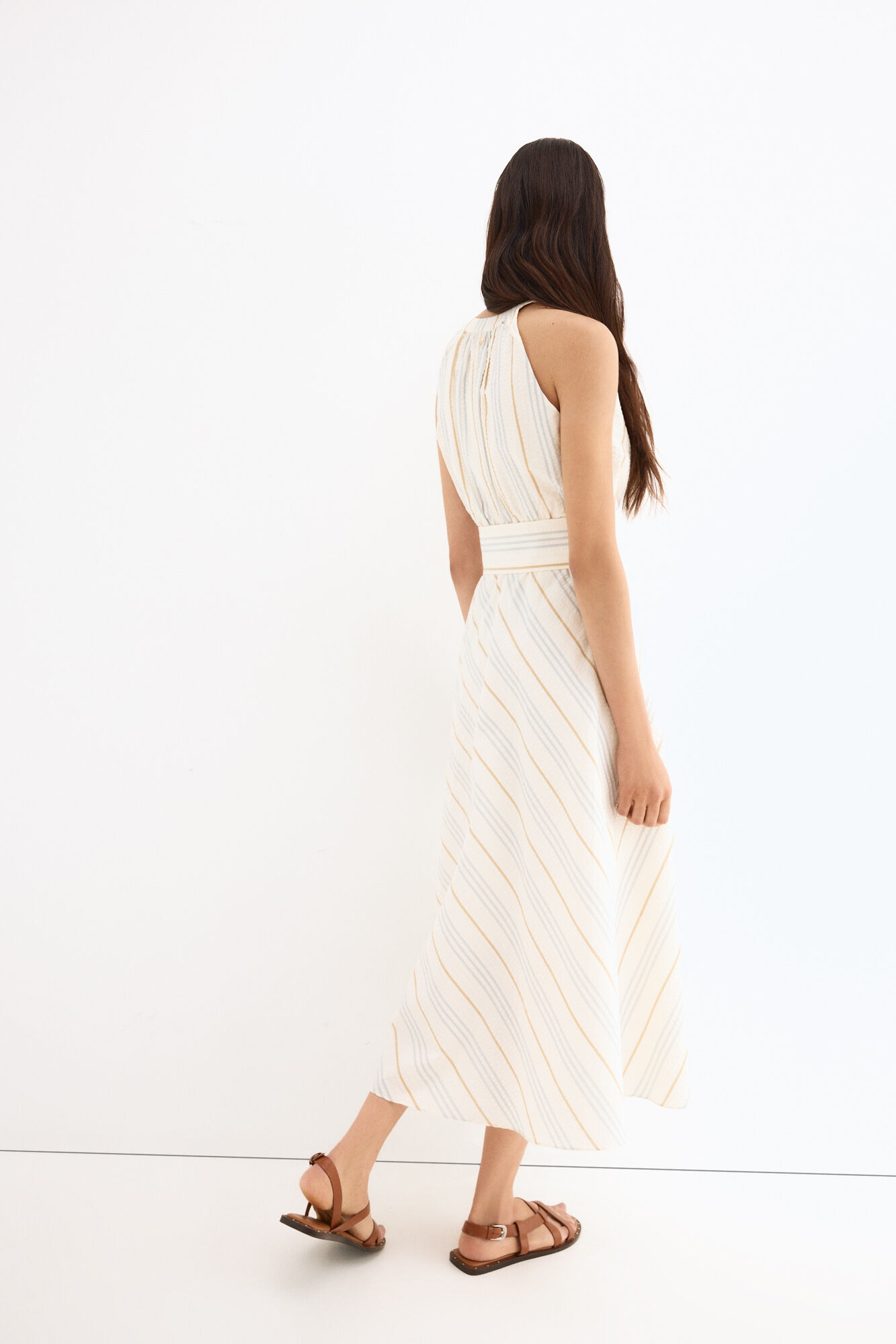 Pedro del Hierro Halterneck sleeveless dress Beige
