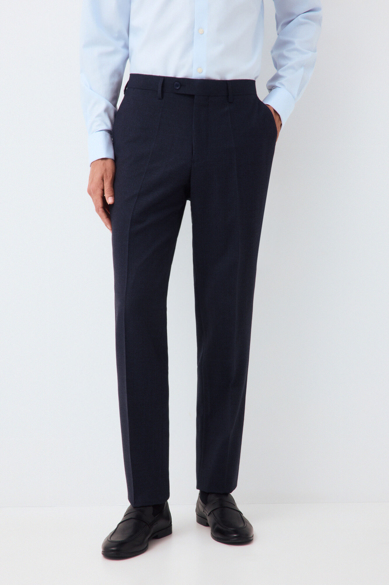 Pedro del Hierro Blue plaid slim fit tailored trousers