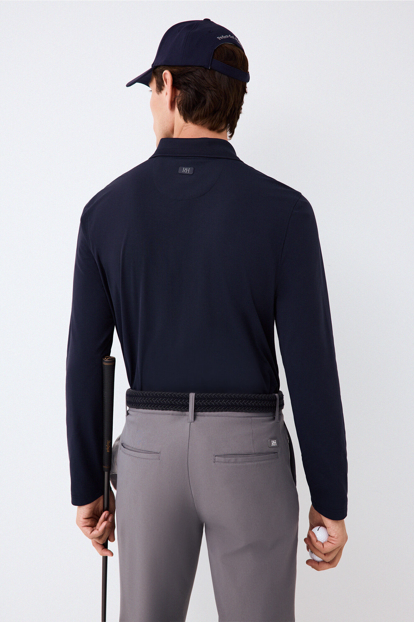 Pedro del Hierro Long sleeve technical golf polo shirt Blue