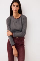 Pedro del Hierro Two-tone double neck T-shirt Grey