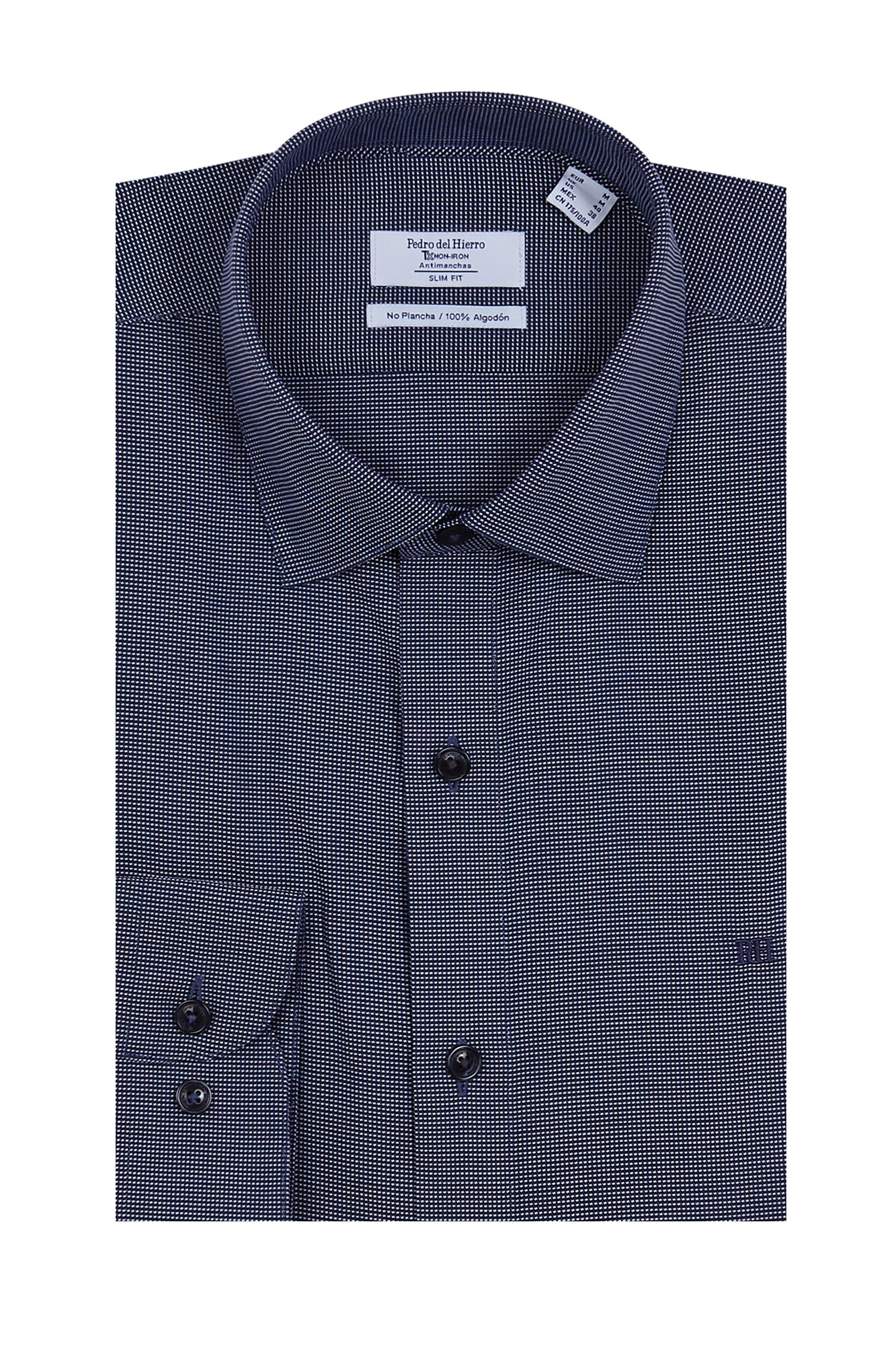 Pedro del Hierro Non-iron + anti-stain slim fit dress shirt Blue