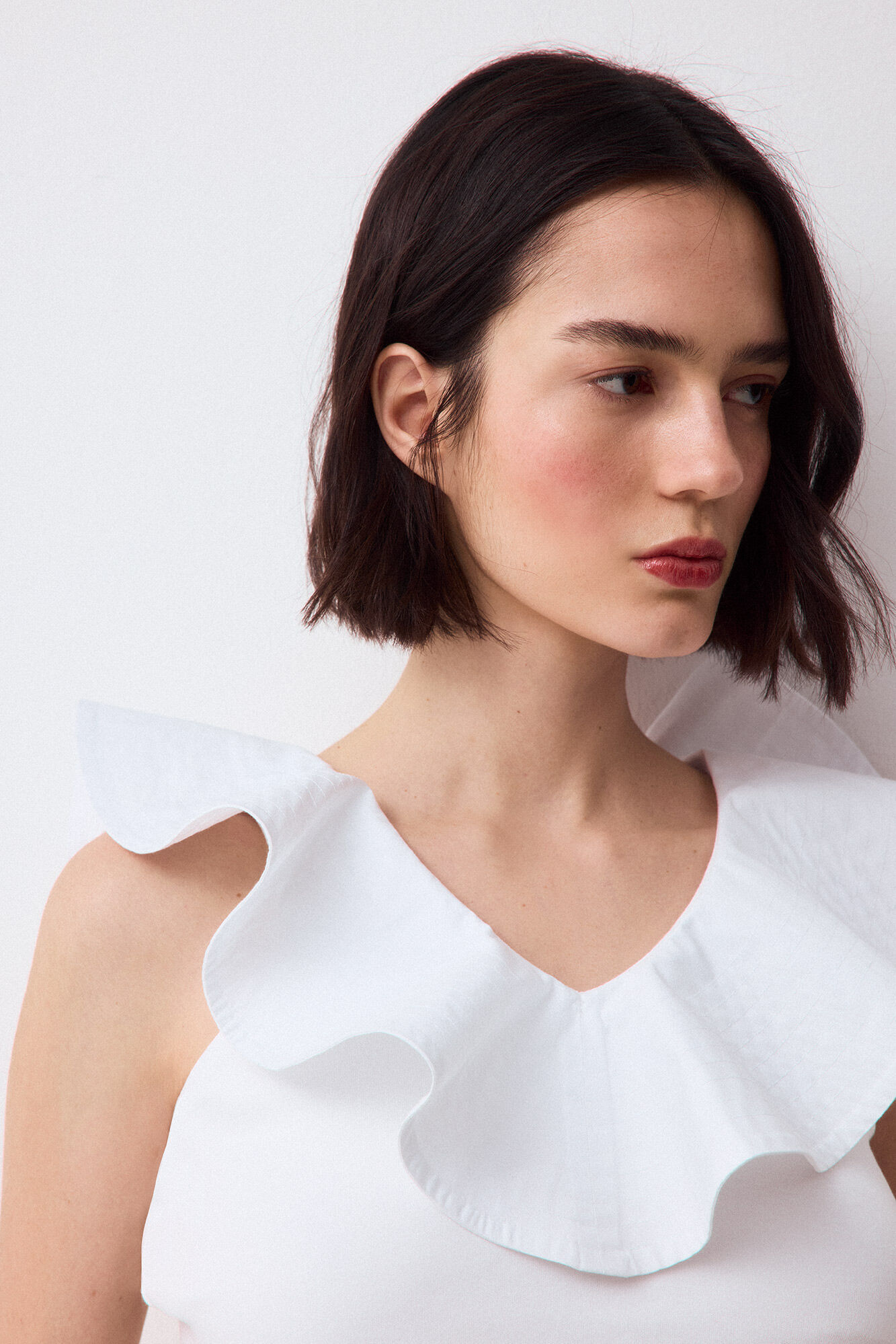 Pedro del Hierro Poplin ruffle top White