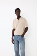 Pedro del Hierro Cotton premium knit polo shirt Beige