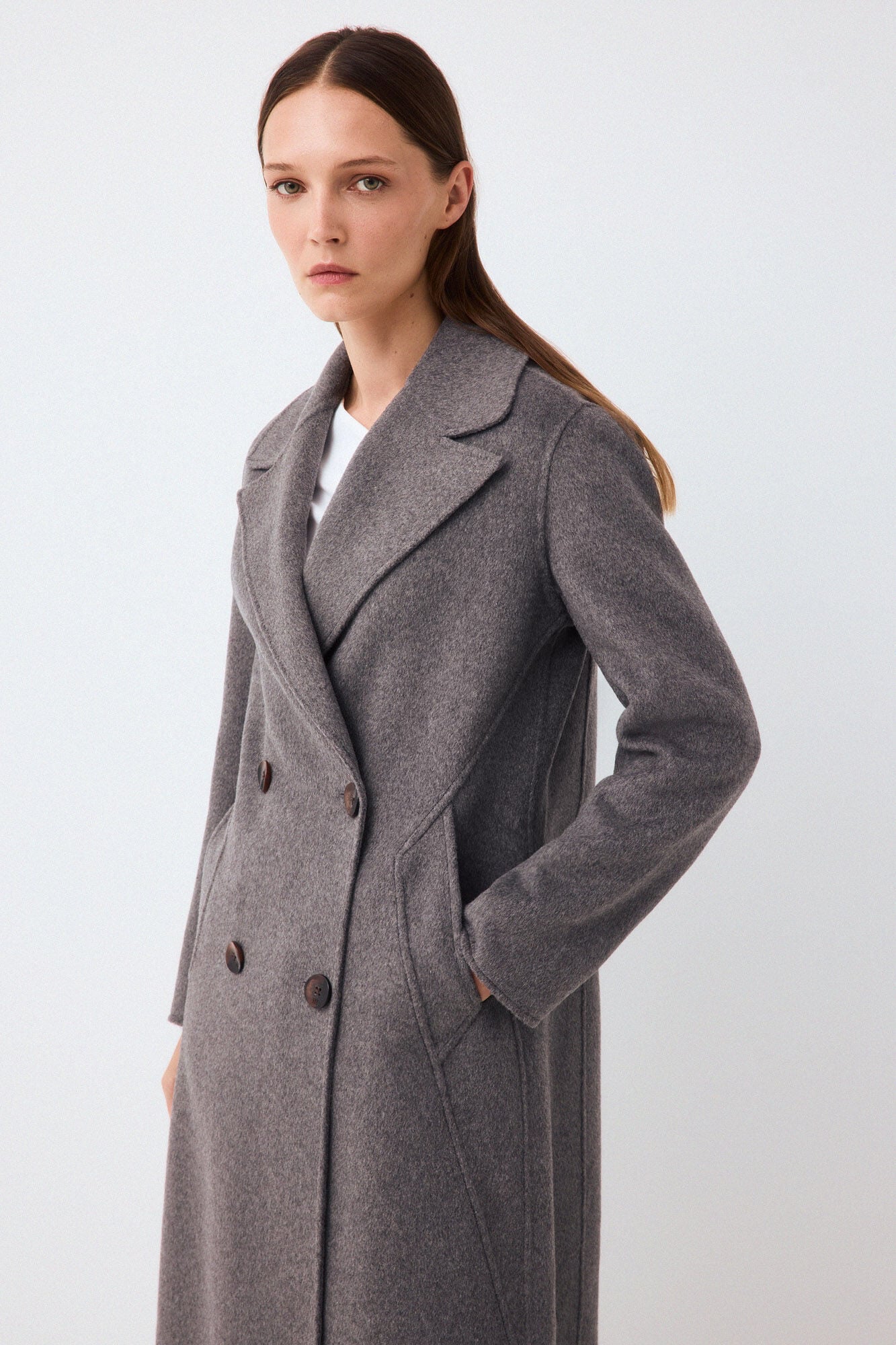 Pedro del Hierro Double-faced tailoring coat Grey