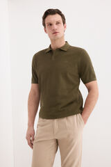 Pedro del Hierro Premium striped short sleeve polo shirt Green