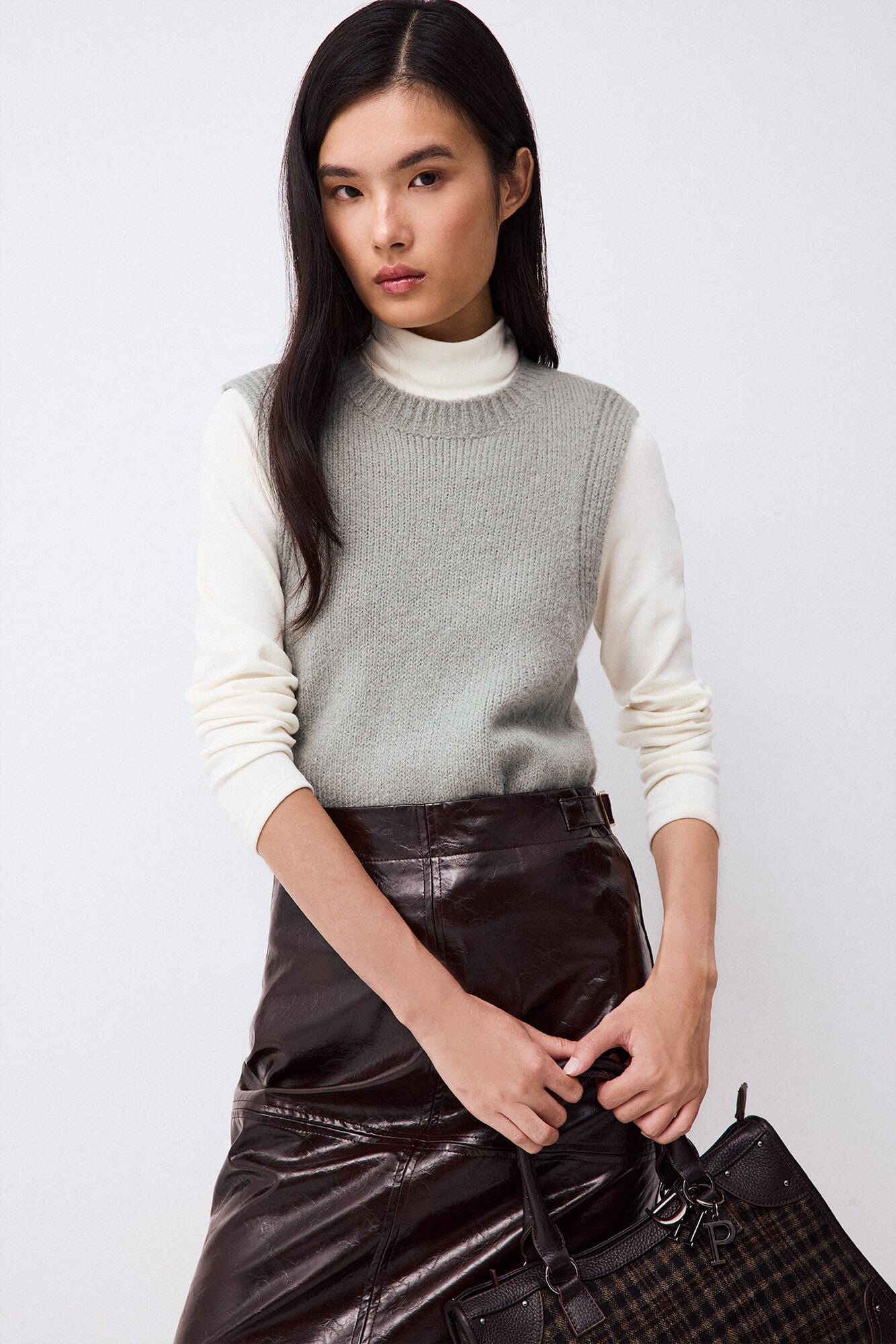Pedro del Hierro Chaleco efecto pelo Verde