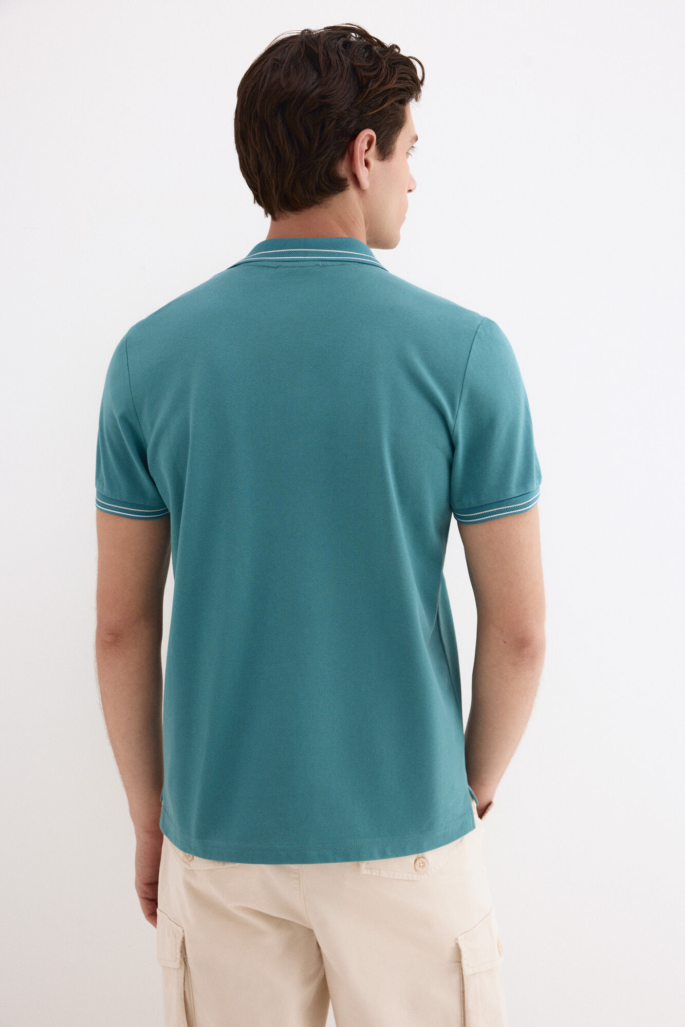 Pedro del Hierro Polo de jacquard Turquesa