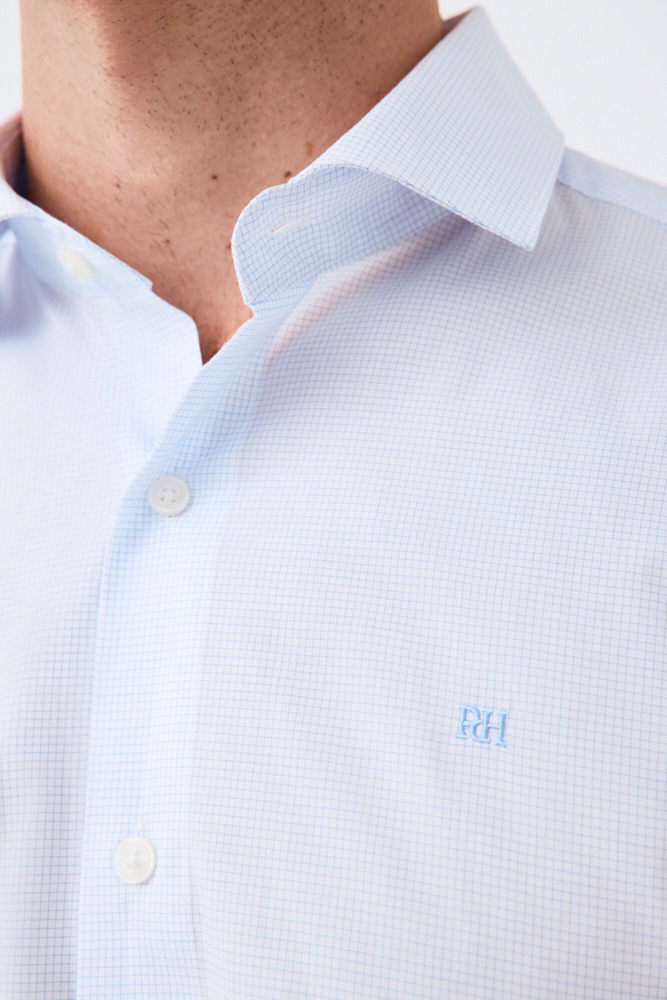 Pedro del Hierro Plaid non-iron + anti-stain slim fit dress shirt