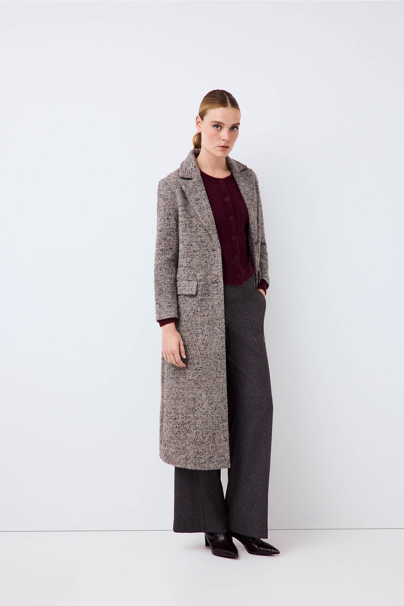 Pedro del Hierro Abrigo largo Gris