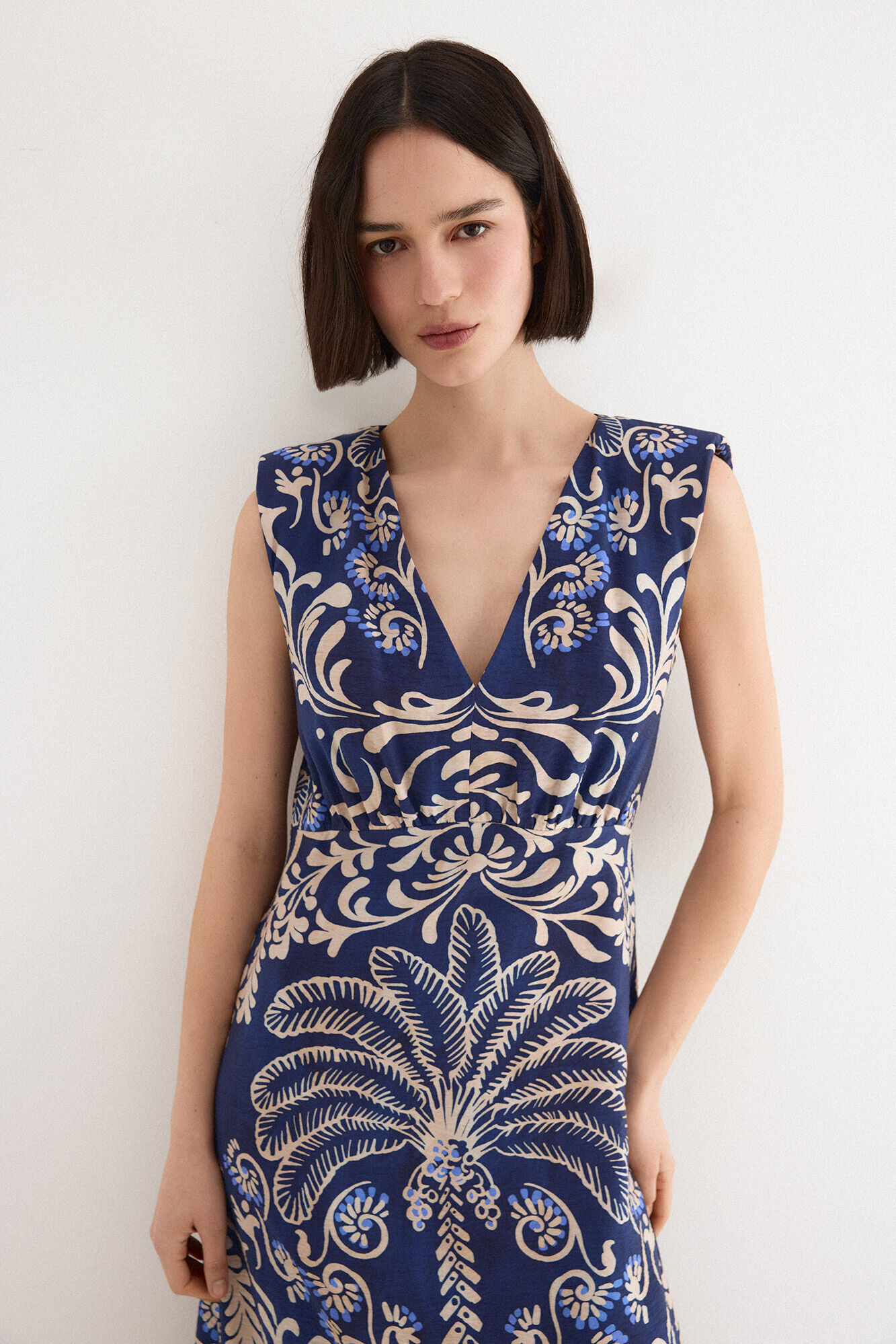 TFP by Tamara Falc&oacute; Long printed dress Blue