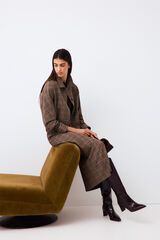 Pedro del Hierro Plaid straight skirt Brown
