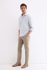 Pedro del Hierro Poplin textured checked shirt Blue