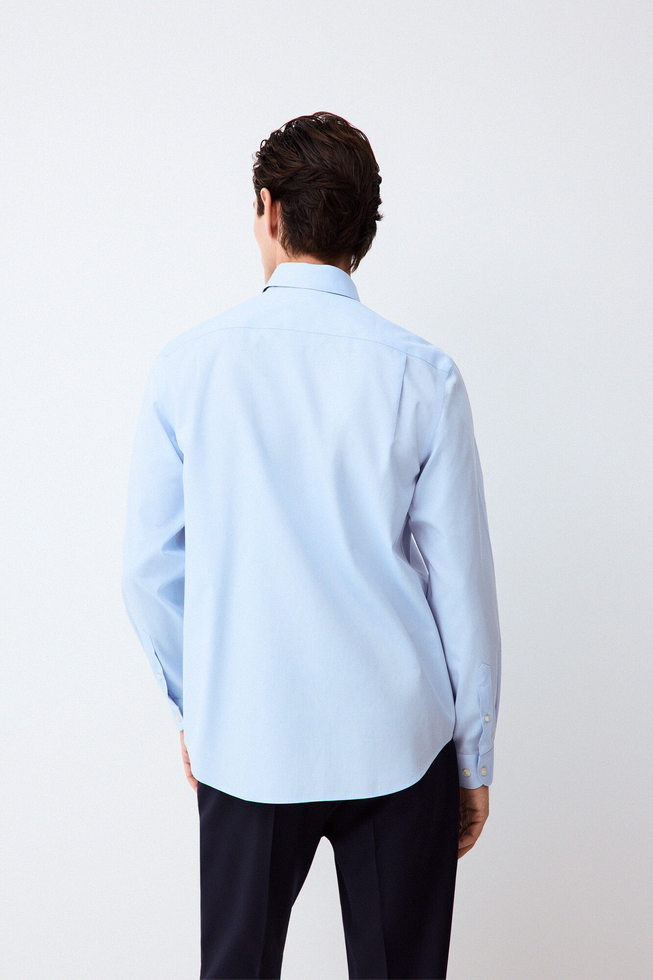 Pedro del Hierro Plain non-iron + anti-stain dress shirt Blue
