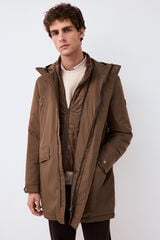 Pedro del Hierro Long four-pocket parka Brown