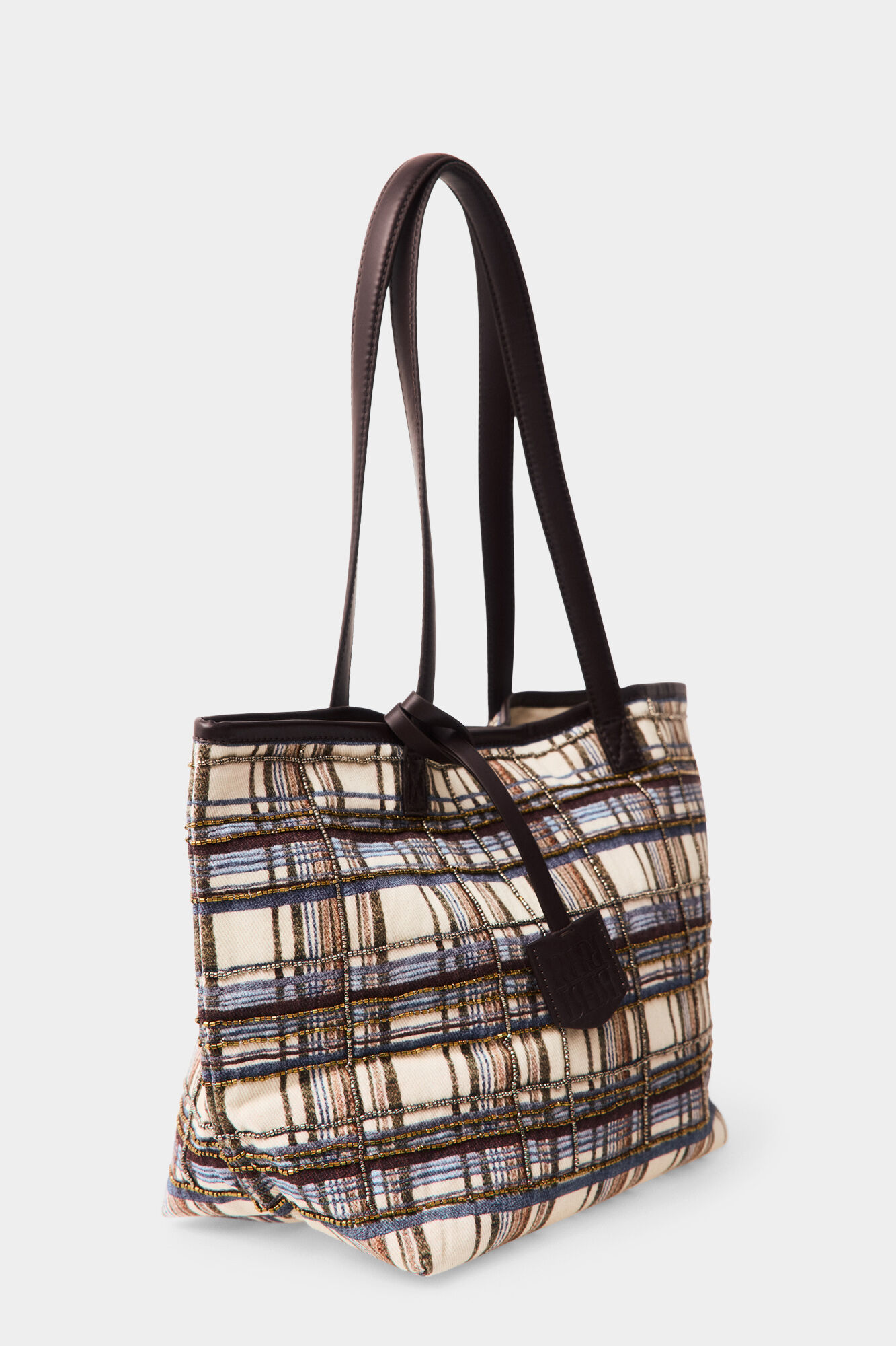 Pedro del Hierro Plaid shopper bag Blue