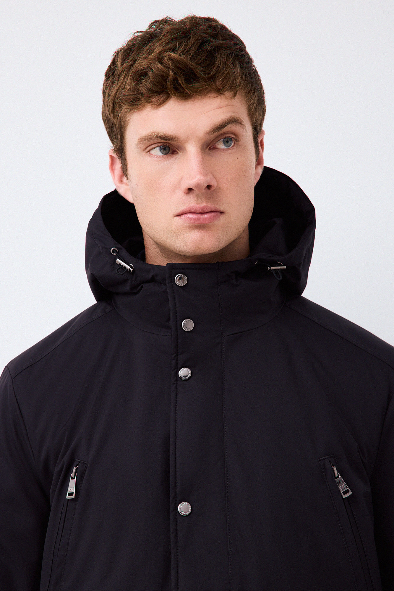 Pedro del Hierro Long four-pocket parka Blue