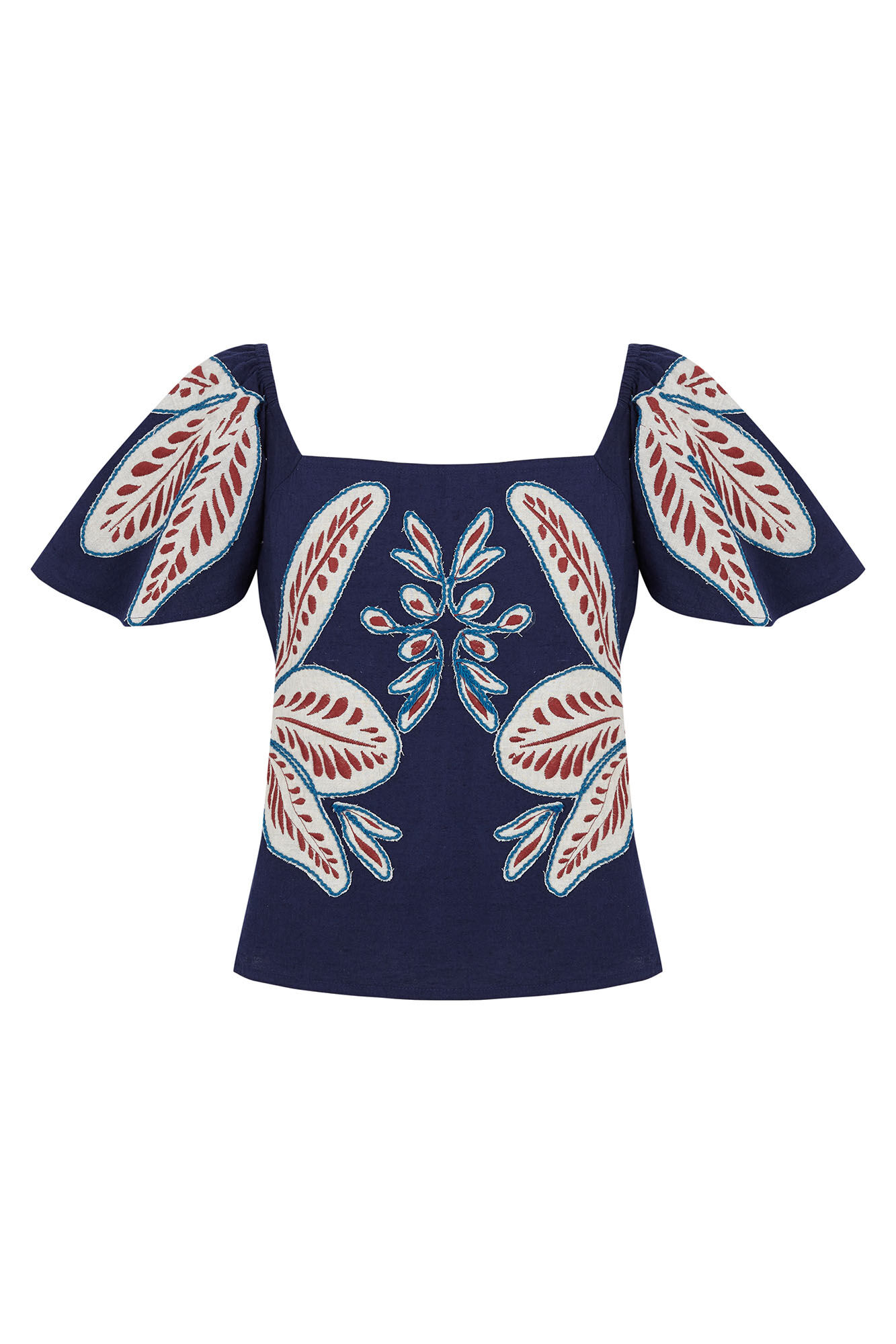 Pedro del Hierro Embroidered top Blue